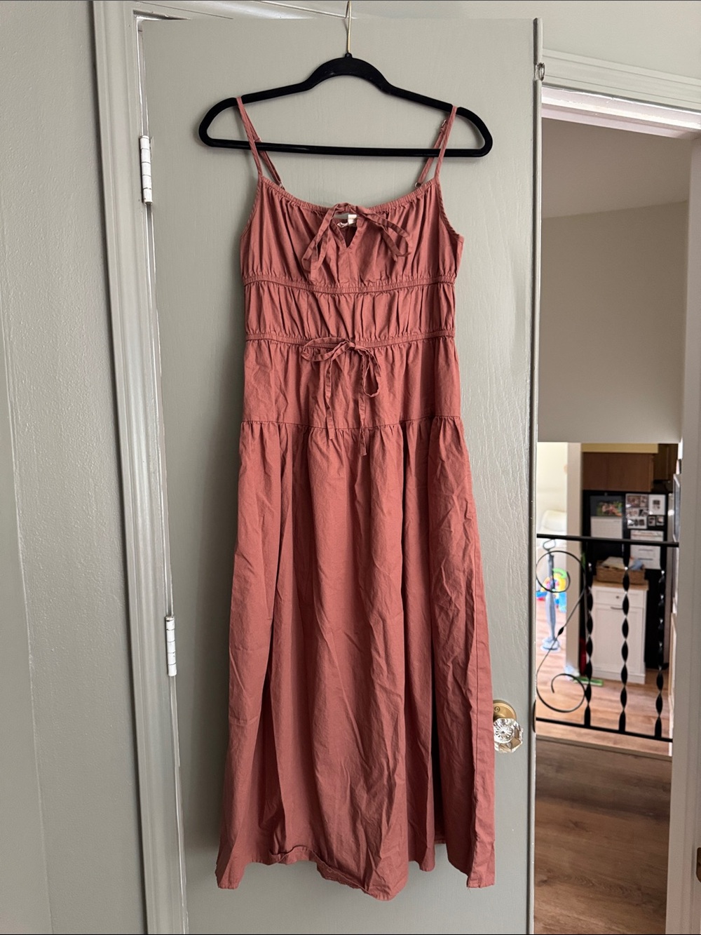 Sleeveless Maxi Dress with Tie Details in Dusty Rose
